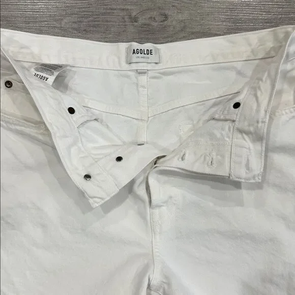 Agolde Parker Long White Denim Jean Shorts Size 31 (12) New! - Picture 11 of 15